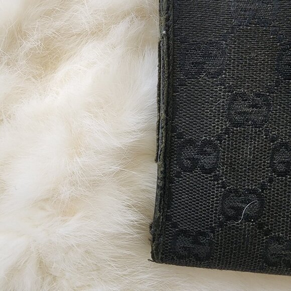 GUCCI Womens Black Canvas Guccisima Wallet Monogram GG Bi Fold Card Holder - Picture 5 of 10